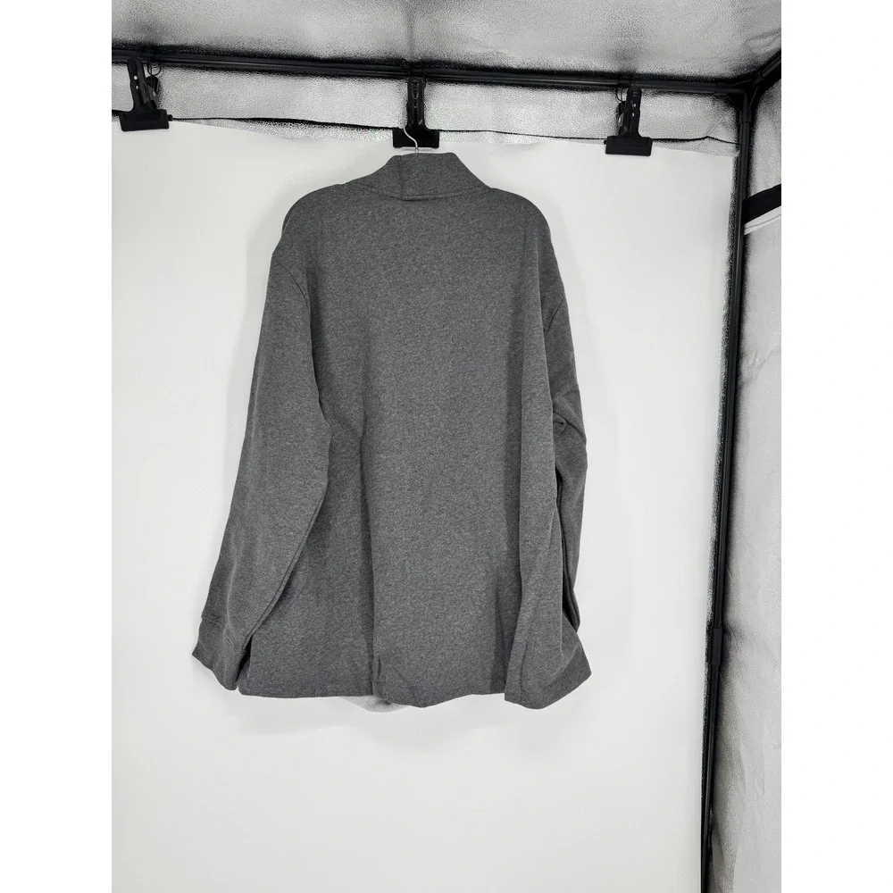 Polo Ralph Lauren Sweatshirt Mens 2XL Fleece Grey Green Quarter 1/4 Zip Pullover